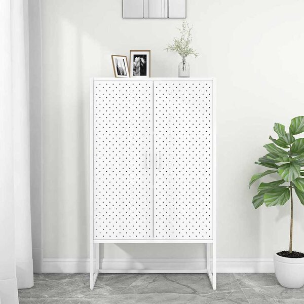 Komoda bílá 80 x 35 x 135 cm ocel 335875