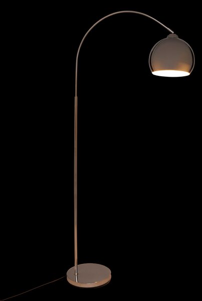 Stojací lampa oblouková FLORIS, kovová, stříbrná, 177 cm