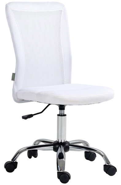 Vinsetto Ergonomická kancelářská židle s nastavitelnou výškou, 360° otočná, bílá síťovina | Aosom