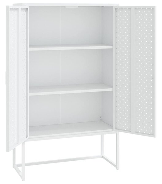 Komoda bílá 80 x 35 x 135 cm ocel 335875
