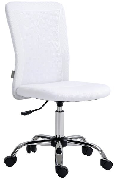 Vinsetto Ergonomická kancelářská židle s nastavitelnou výškou, 360° otočná, bílá síťovina | Aosom