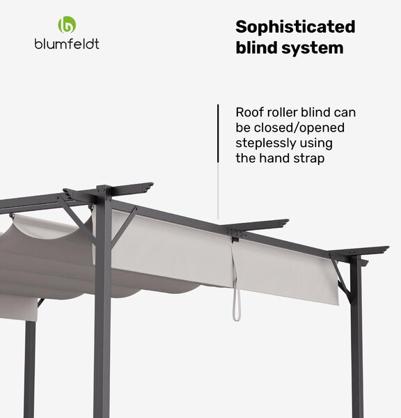 Blumfeldt Blumfeldt Pantheon Robust Pergola, 3x3 m, práškově lakovaná ocel, odolná vůči povětrnostním vlivům