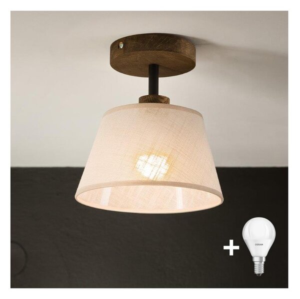 Brilagi - LED Přisazený lustr ANTHONY 1xE14/60W/230V dub ořech/béžová