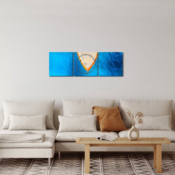 Obraz - Letní loď (s hodinami) (90x30 cm)