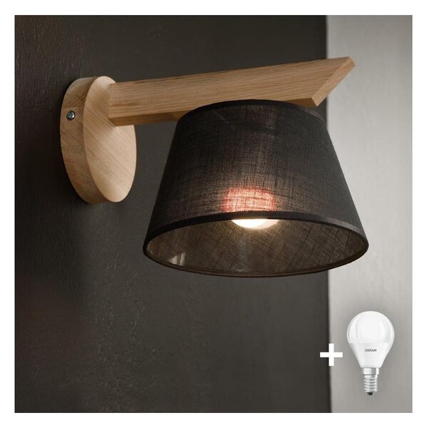 Brilagi - LED Nástěnné svítidlo ANTHONY 1xE14/40W/230V dub/černá