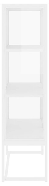 Komoda bílá 80 x 35 x 135 cm ocel a tvrzené sklo 335884