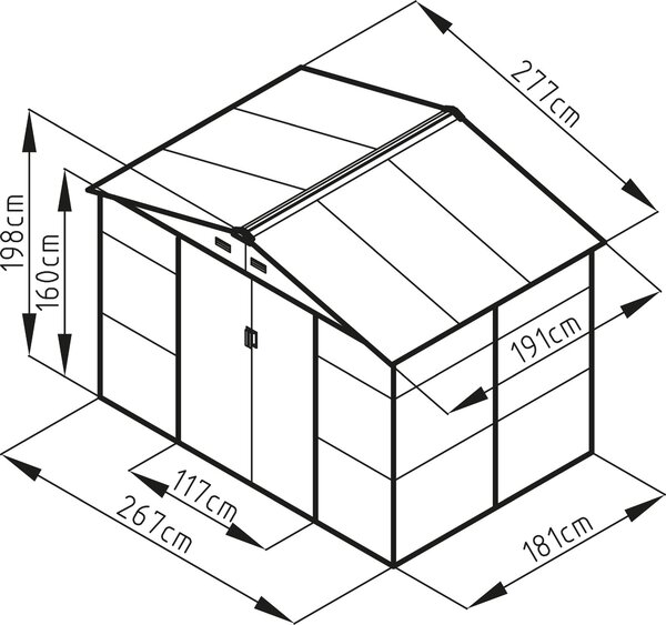 Zahradní domek G21 GAH 529 - 277 x 191 cm, zelený