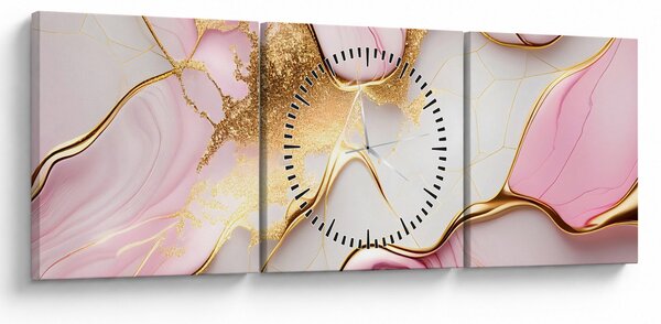 Obraz - Mramorový design (s hodinami) (90x30 cm)