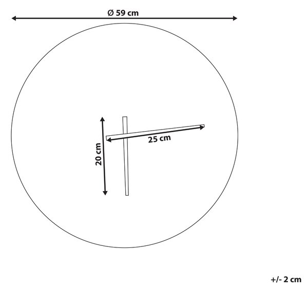 Nástěnné hodiny VAIGAI 59 cm Kov Zlatá