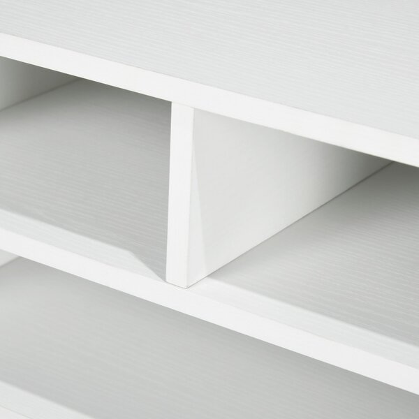 HOMCOM Bílý Organizér na Stůl s 3 Přihrádkami pro Tiskárnu 47 x 40 x 22,5 cm | Aosom