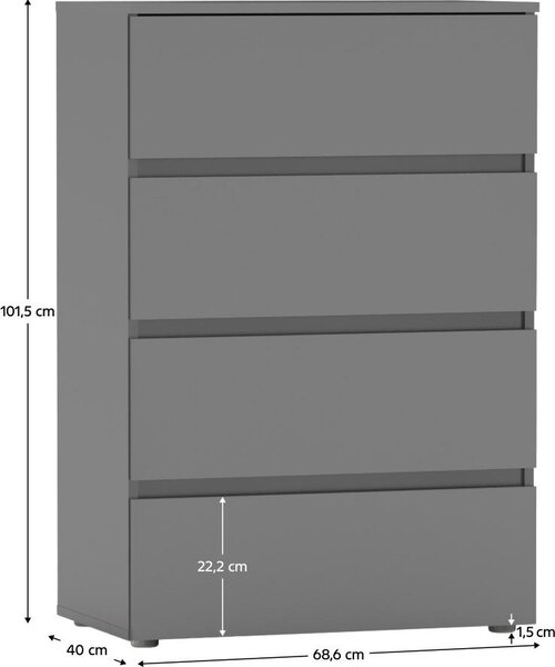 Kondela Zásuvková komoda Parmad - grafit
