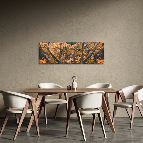 Obraz - Řeka ve tvaru srdce (s hodinami) (90x30 cm)