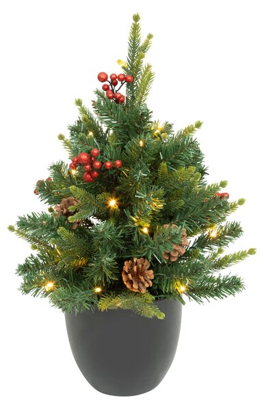 Umělý stromeček v květináči KAPPI se světýlky, 50 cm