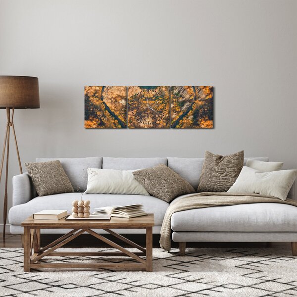 Obraz - Řeka ve tvaru srdce (s hodinami) (90x30 cm)