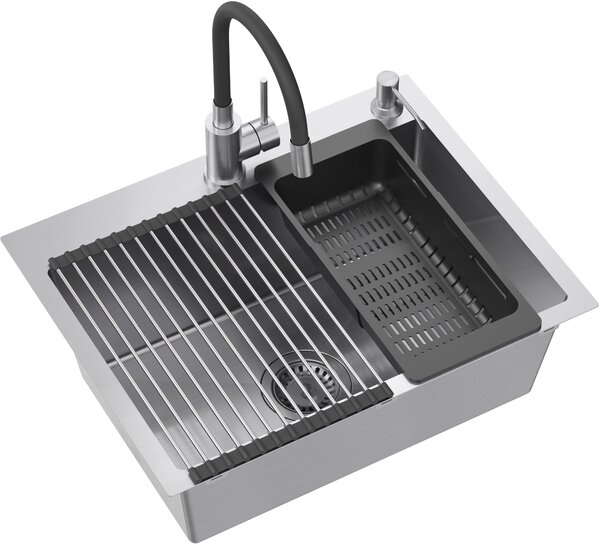 Quadron Luke dřez s baterií a příslušenstvím ocel/ocel ZH5845BS_3323503BL
