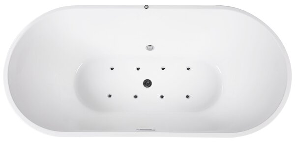 Volně stojící vířivka s LED osvětlením HAVANA 170 x 80 cm Bílá