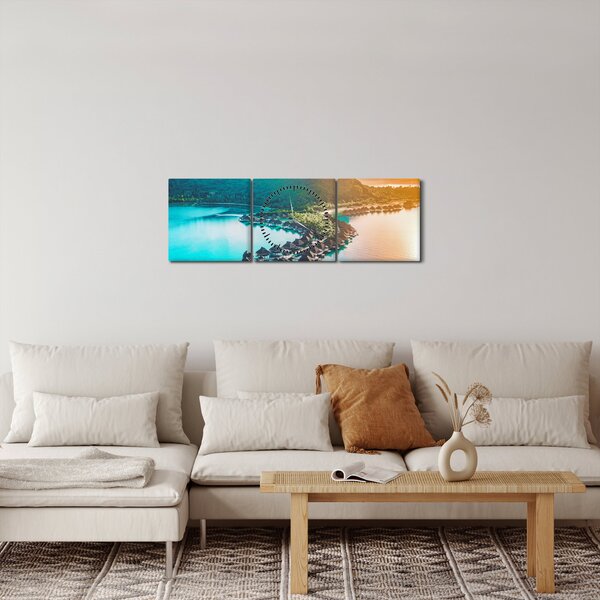 Obraz - Bora Bora (s hodinami) (90x30 cm)