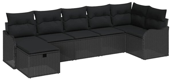Set pohovek 7 ks 7-Počet míst Černá polyratan 3359002