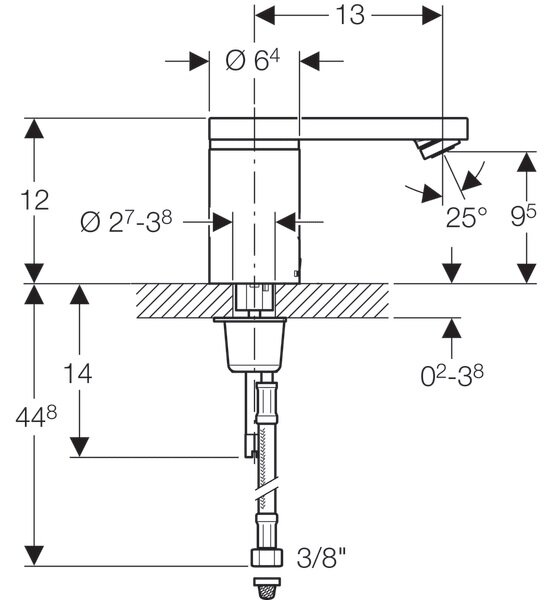 Geberit 186 umyvadlová baterie stojící elektronická chrom 116.256.21.1