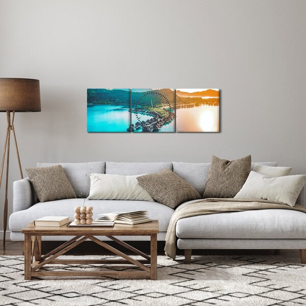 Obraz - Bora Bora (s hodinami) (90x30 cm)