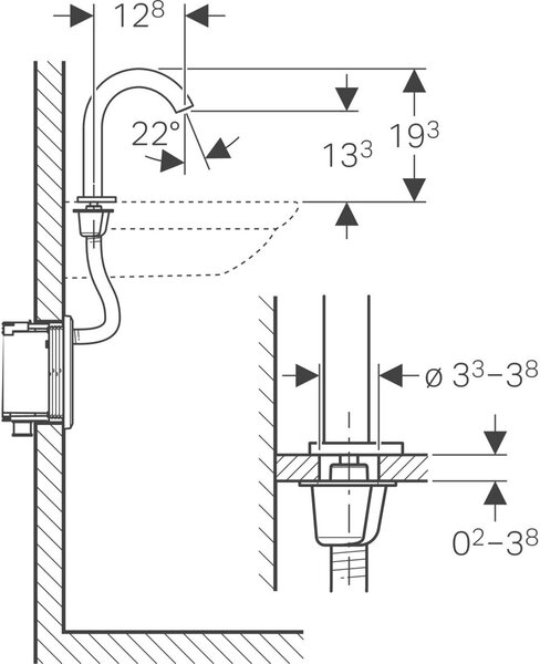 Geberit Piave umyvadlová baterie stojící elektronická černá 115.891.SN.6