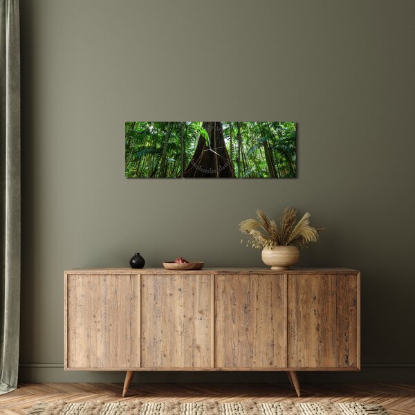 Obraz - Kořeny stromu (s hodinami) (90x30 cm)