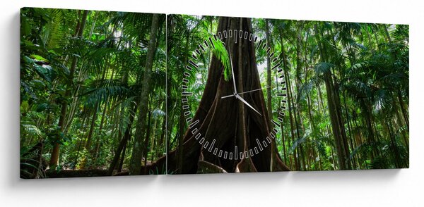 Obraz - Kořeny stromu (s hodinami) (90x30 cm)