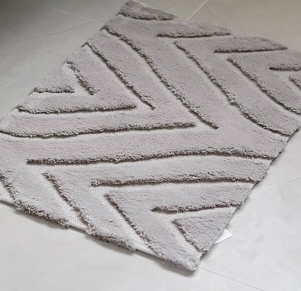 Předložka Talya světle šedá 40/50 cm 100% bavlna