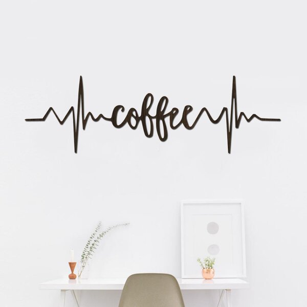 Dřevěná dekorace COFFE PULSE | Rozměry (cm): 40x12 | Zvolte barvu dekoru: Wenge