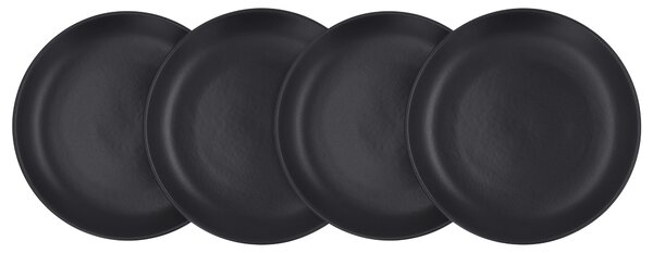 Silvercrest® Sada talířů / misek, 4dílná (talíř, černá) (100407244001)