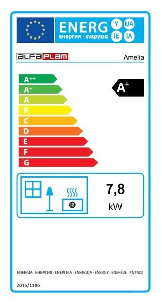 ALFA PLAM, krbová kamna AMELIA ECO 8 kW, antracitová