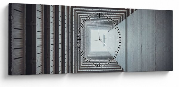 Obraz - Pohled zevnitř budovy (s hodinami) (90x30 cm)