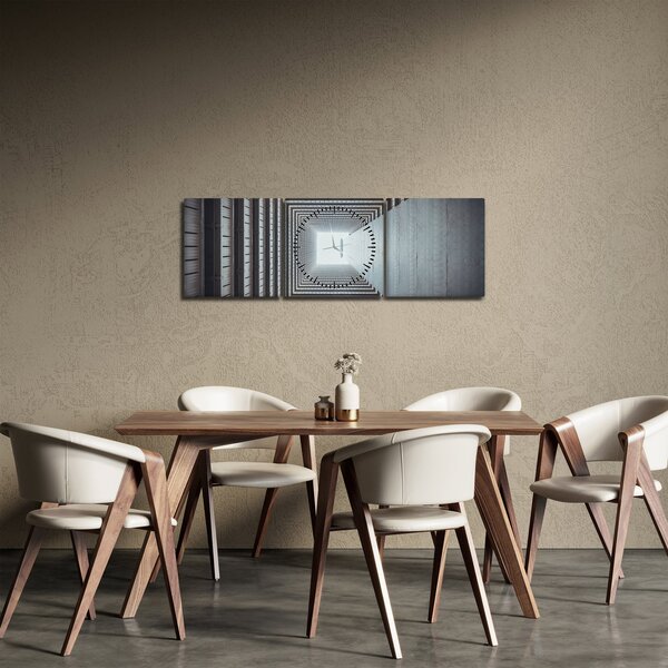 Obraz - Pohled zevnitř budovy (s hodinami) (90x30 cm)