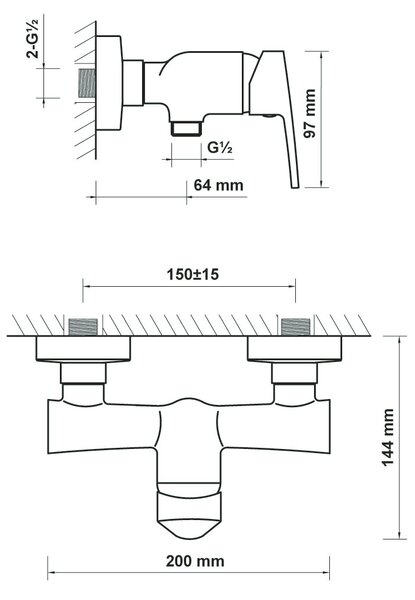 Hagser Della sprchová baterie nastěnná chrom HGR20000033
