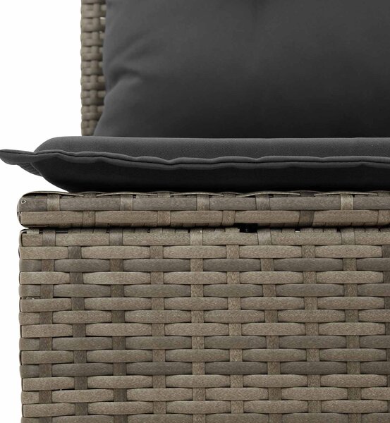 Set pohovek s polštářem s úložištěm Šedá polyratan 3359068
