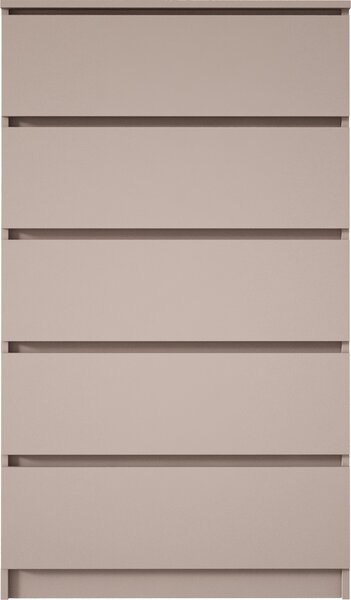 Komoda, 5 zásuvek, karamelová barva, 125 x 70 x 39 cm