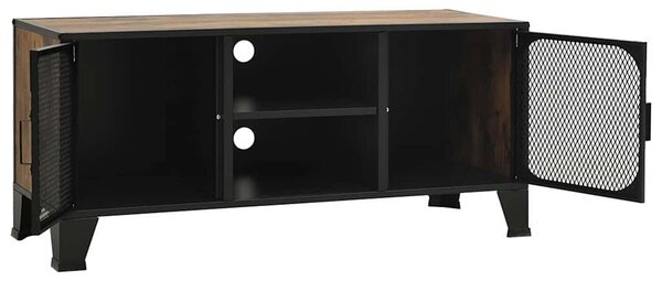 TV skříňka rustikální hnědá 105 x 36 x 47 cm kov a MDF 335909