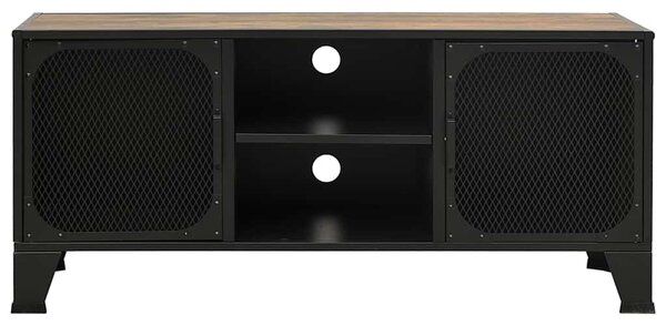 TV skříňka rustikální hnědá 105 x 36 x 47 cm kov a MDF 335909