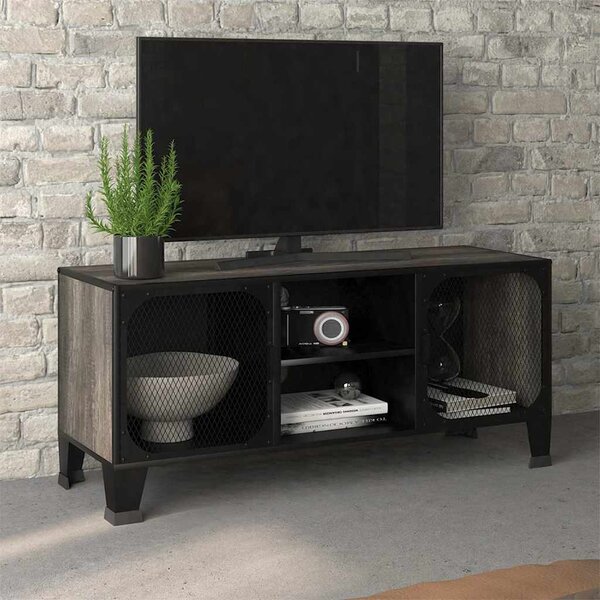 TV skříňka šedá 105 x 36 x 47 cm kov a MDF 335910