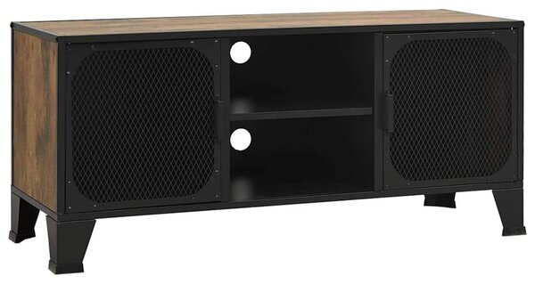TV skříňka rustikální hnědá 105 x 36 x 47 cm kov a MDF 335909