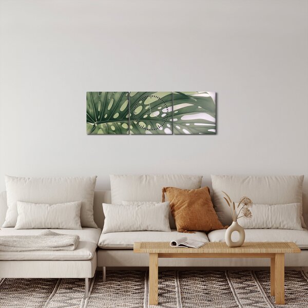 Obraz - List monstery (s hodinami) (90x30 cm)