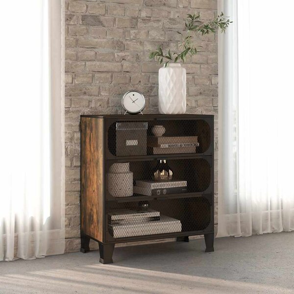 Úložná skříň rustikální hnědá 72 x 36 x 82 cm kov a MDF 335911