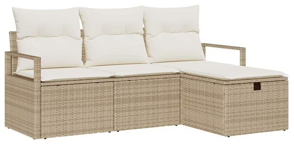 Set pohovek 4 ks 4-Počet míst Béžová a krémová polyratan 3359150