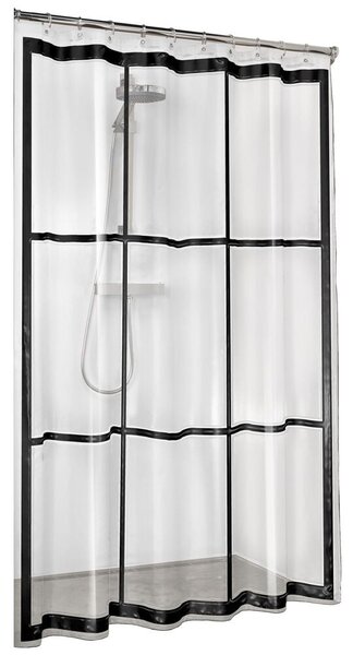 Sealskin Brix sprchový závěs 200x180 cm průhledná-černá 210961319