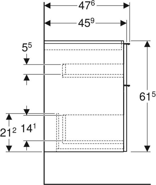 Geberit iCon skříňka 59.2x47.6x61.5 cm pod umyvadlo závěsná láva 502.303.JK.1