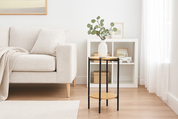 Vysoký odkládací stolek KIRO, Ø 31 x 61 cm, černý