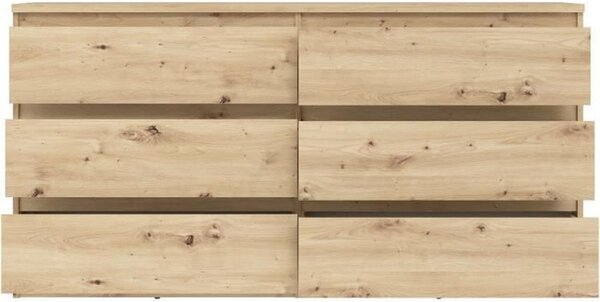 Komoda CHELSEA 6 zásuvek - 154 cm x 42,2 x 79,9 - dub artisan