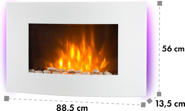 Klarstein Elektrický krb, elektrický ohřívač do obývacího pokoje a interiéru, elektrický krb s LED plameny, energeticky úsporný elektrický krb, ventilátorové topení s časovačem, nastavitelný termostat, topení 2000 W