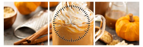 Obraz - Dýňové latte (s hodinami) (90x30 cm)