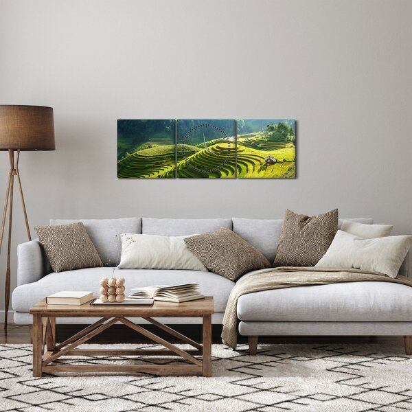 Obraz - Koncert rýžových teras (s hodinami) (90x30 cm)